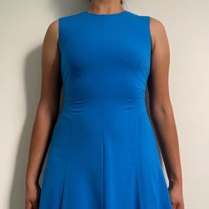 Calvin Klein black sleeveless seamed dress in blue